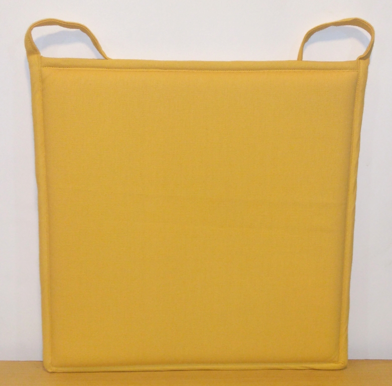 Galette de chaise plate Jaya jaune 38x38cm - INVENTIV